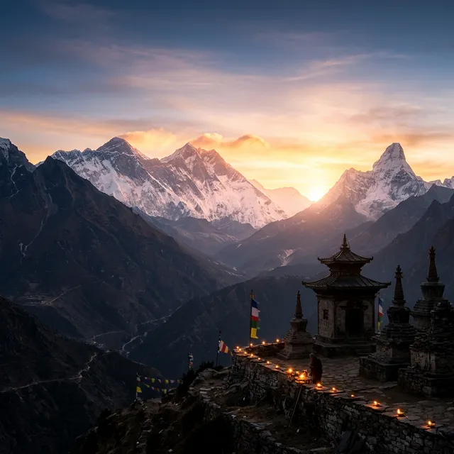 Majestic snow-capped peaks